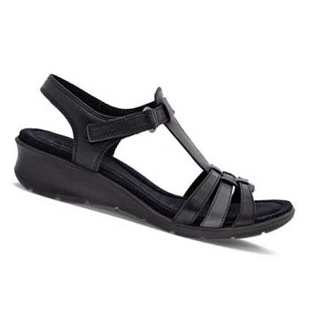 Women's Ecco Finola T-bar Straps Sandals Black | SG 175ZUT